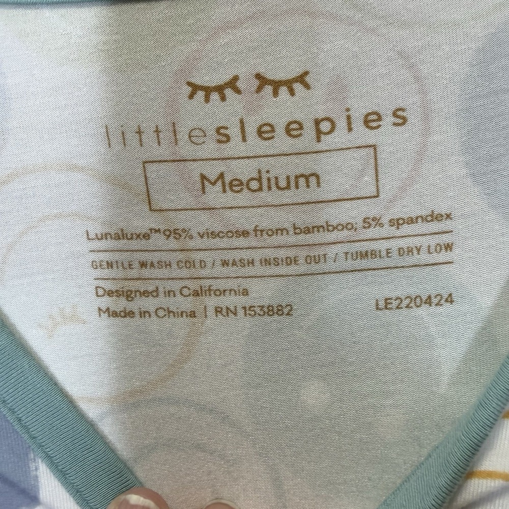 Womens Little Sleepies Positive Vibes Pajama Set size Medium bamboo - Picture 8 of 10